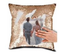 Fodera Cuscino Personalizzata con Paillettes - Crea il Tuo Design,Foto, Testo o Magia Animali, Coppie e Famiglia - DIY Cuscino Personalizzato 40x40cm