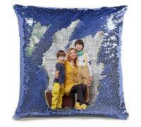 Fodera Cuscino Personalizzata con Paillettes - Crea il Tuo Design,Foto, Testo o Magia Animali, Coppie e Famiglia - DIY Cuscino Personalizzato 40x40cm