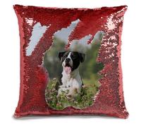 Fodera Cuscino Personalizzata con Paillettes - Crea il Tuo Design,Foto, Testo o Magia Animali, Coppie e Famiglia - DIY Cuscino Personalizzato 40x40cm