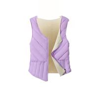 Fodera da donna ispessita elasticità sottile irregolare senza maniche giacca termica calda spessa biancheria intima gilet, Viola, Medium