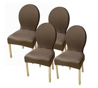 Fodera della Sedia con Schienale Rotondo Coprisedie Ad Alta Elasticità Sala da Pranzo Grandi Dimensioni Senza Braccioli Gambe in Legno Massello Moderne Protezioni per Sedie Laterali Ovali (Color : De