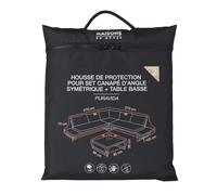 Fodera di protezione per salotto da giardino angolare nera 270x105x70 cm