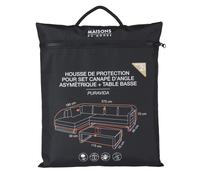 Fodera di protezione per salotto da giardino angolare nera 275x95x70 cm