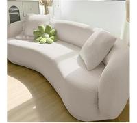 Fodera Divano A Forma di Nuvola Semicerchio, Copridivano Curvo Elasticizzato, Copertura Divano Curvo, Protezione per Sofà Sezionale, Copertura per Sofà in Tessuto(White,3 Seat [72-92in])