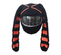 Fodera elastica per casco invernale con motivi divertenti, copertura completa della testa, per sci, moto, ingranaggi esterni, protezione calda per moto, caschi, sciarpa, H, Taglia unica