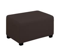 Fodera elastica per pouf pieghevole, comoda e protettiva per mobili, rettangolare, con fondo elastico (pouf piccolo, cioccolato)