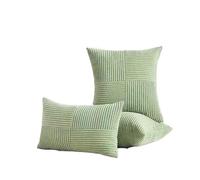 Fodera for cuscino 2 pezzi Boho Spliced Throw Soft Federa for divano for testurizzata patchwork incrociato per soggiorno, camera da letto e divano(Green,50x50CM)