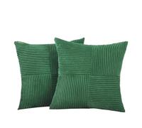 Fodera for cuscino 2 pezzi Boho Spliced Throw Soft Federa for divano for testurizzata patchwork incrociato per soggiorno, camera da letto e divano(Dark Green,40x40CM)