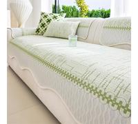 Fodera for divano,Copridivano antiscivolo moderno,Per a due posti/3 cuscini/a forma di L/Chaise lounge/Divano componibile(Green 1,90 * 280cm)