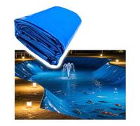 Fodera for laghetto Preformata in HDPE da 16-164 Piedi, Facile da Tagliare, sottostrato in PVC Pieghevole Blu Addensato 0,3 mm for Fontana a Cascata, stagni Koi(7x7m/23x23')