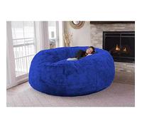 Fodera for sedia a sacco super grande ， Fodera for sacco a sacco in pelliccia gigante da 7 piedi Sacco a sdraio for lettino ， Fodera for divano pigro in pelliccia (Color : Blue, Size : 5ft)