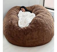 Fodera for sedia a sacco super grande ， Fodera for sacco a sacco in pelliccia gigante da 7 piedi Sacco a sdraio for lettino ， Fodera for divano pigro in pelliccia (Color : Brown, Size : 7ft)