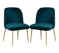 Fodera for sedia da pranzo laterale imbottita in velluto elasticizzato | Fodere for sedie da pranzo con accento moderno della metà del secolo for la cucina e il soggiorno(Navy Blue,2PCS)