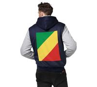 Fodera in Pile Felpe Moda Uomo Cerniera Repubblica del Congo Bandiera Manica Lunga Vintage con Lacci Felpe con Cappuccio Stampa Maglie con Coulisse per Uso Quotidiano attività Ricreative