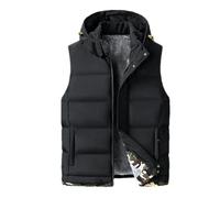 Fodera In Pile Giacca Senza Maniche Da Uomo Gilet Di Cotone Addensato Cappello Con Cappuccio Gilet Casual Invernale Caldo
