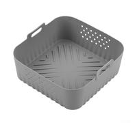 Fodera in silicone per friggitrice ad aria Cosori da 5,5-6,2 QT, compatibile con modelli AF181 AF140, inserto riutilizzabile antiaderente per cestello, 20 x 16 x 3 cm (foro grigio)