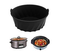 Fodera in silicone per pentola a cottura lenta,resistente al calore Slow Cooker Liner per 6-8 stanze, divisore per pentola a cottura lenta riutilizzabile, lavastoviglie e a prova di perdite (nero)