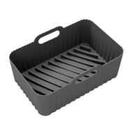 Fodera In Silicone Rettangolare For Friggitrice Ad Aria, Compatibile Con Ninja, DZ201/DZ401 8-10QT Antiaderente A Doppia Zona Airfryer Cestello Forno Vassoio Di Cottura(1 pcs black)