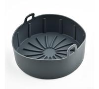 Fodera in silicone riutilizzabile per cestelli friggitrice ad aria per supportare l'ottimizzazione del flusso d'aria e una minore frequenza di pulizia (grigio)