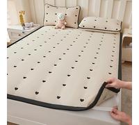 Fodera Materasso Topper Matrimoniale/Singolo/Una Piazza E Mezza 130/140/160170/X190 Copri Materasso Trapuntato Sottile Imbottito Lavabile Proteggi Materasso con 4 Elastici Angoli(130x190cm,Brown A)