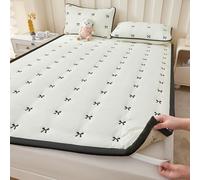 Fodera Materasso Topper Matrimoniale/Singolo/Una Piazza E Mezza 130/140/160170/X190 Copri Materasso Trapuntato Sottile Imbottito Lavabile Proteggi Materasso con 4 Elastici Angoli(160x190cm,White B)