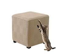 Fodera Ottomana 40x40/50x50 Copri Pouf Quadrato Elasticizzati con Coperchio Fodera per Poggiapiedi Morbida Lavabile in Macchina Copertura Ottomana con Fondo Antiscivol(Orange,60-76cm/23-29in)
