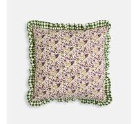 Fodera per cuscino 45 x 45 cm, in cotone, con motivo a fiori e a scacchi, LEIHO Multicolore 45 x 45 cm