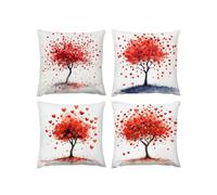 Fodera per cuscino amore 4 Pack Cuscini Divano Fodera albero copricuscini divano Velluto, Esterni federe Decorative, Si applica a Soggiorno Divano Camera da Letto Giardino Decor Linen,80 x 80cm A-3