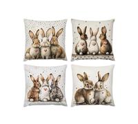 Fodera per cuscino Amore 4 Pack Cuscini Divano Fodera Coniglio copricuscini divano Velluto, Esterni federe Decorative, Si applica a Soggiorno Divano Camera da Letto Giardino Decor Linen,35 x 35cm A-4