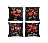 Fodera per cuscino Amore 4 Pack Cuscini Divano Fodera rosso copricuscini divano Velluto, Esterni federe Decorative, Si applica a Soggiorno Divano Camera da Letto Giardino Decor Linen,55 x 55cm A-2
