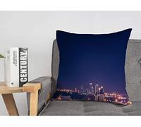 Fodera per cuscino Bangkok Skyline Thai Modern Night View Grattacielo Business con Tower District Punti di riferimento Finanza Accoglienti fodere per cuscini 18 x 18 pollici per letto Car Lving Room
