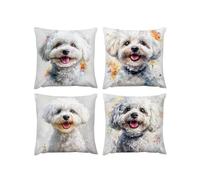 Fodera per cuscino bianco 4 Pack Cuscini Divano Fodera cane copricuscini divano Velluto, Esterni federe Decorative, Si applica a Soggiorno Divano Camera da Letto Giardino Decor Linen,50 x 50cm A-6