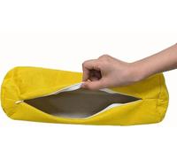 Fodera per cuscino cervicale in lino con cerniera (solo fodera) Cuscini morbidi a cilindro per cuscini cilindrici (Giallo, 15x40cm)