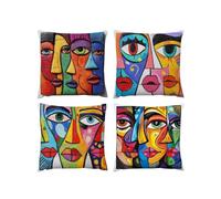 Fodera per cuscino Colore 4 Pack Cuscini Divano Fodera astratto copricuscini divano Velluto, Esterni federe Decorative, Si applica a Soggiorno Divano Camera da Giardino Decor Linen,35 x 35cm A-16