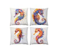 Fodera per cuscino Colore 4 Pack Cuscini Divano Fodera Cavallo di mare copricuscini divano Velluto, Esterni federe Decorative, Si applica a Soggiorno Camera da Giardino Decor Linen,45 x 45cm A-18