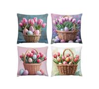 Fodera per cuscino Colore 4 Pack Cuscini Divano Fodera cesto di fiori copricuscini divano Velluto, Esterni federe Decorative, Si applica a Soggiorno Camera da Giardino Decor Linen,40 x 40cm A-19