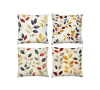 Fodera per cuscino Colore 4 Pack Cuscini Divano Fodera foglie copricuscini divano Velluto, Esterni federe Decorative, Si applica a Soggiorno Divano Camera da Letto Giardino Decor Linen,55 x 55cm A-22