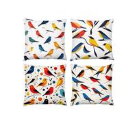 Fodera per cuscino Colore 4 Pack Cuscini Divano Fodera uccello copricuscini divano Velluto, Esterni federe Decorative, Si applica a Soggiorno Divano Camera da Letto Giardino Decor Linen,55 x 55cm A-21