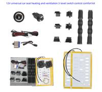 Fodera per cuscino con aria condizionata di raffreddamento per seggiolino auto universale 12 v con 2 ventole sedile riscaldato integrato con kit di interruttori a rotazione a 6 livelli