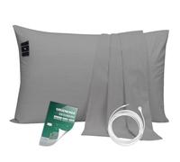 Fodera per cuscino con cavo di messa a terra king size con 10% di fibra d'argento, fodera conduttiva per cuscino 127 x 231 cm in fibra d'argento, migliora il sonno e allevia l'ansia, grigio, 1 pezzo.