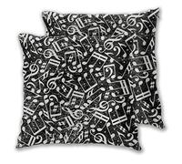 Fodera per cuscino con stampa 3D,Musica Di Sottofondo Con Note Musicali, Moderna federa per divano divano letto auto set decorazioni per la casa 18 "x 18" federa fodere per cuscino cerniera 2 pezzi