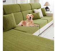 Fodera per Cuscino da Divano, Fodera Elasticizzata per Sedile del Divano, copricuscino per Cuscini, Divano per Animali Domestici, per Cuscini Singoli, Verde, L