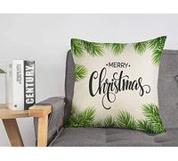 Fodera per cuscino da lancio Abete rosso Conifera Celebrazione Albero di Natale Rami verdi i Anno confine Vacanze Stagionali Nuove fodere per cuscini accoglienti 18 x 18 pollici per letto aut