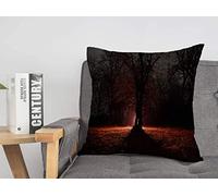 Fodera per cuscino da lancio Nebbia cupa Oscurità Strano Montagna oscura Foresta spaventosa Notte Meteo Mattina Foggy Blue Cozy Cushion Covers 18 x 18 pollici per letto Car Lving Room