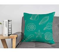 Fodera per cuscino da lancio Ocean Mussel Beach Modello di perle Conchiglie sulla casa di souvenir Oyster Echo Sand Summer Accogliente cuscino 18 x 18 pollici per letto Car Lving Room
