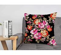 Fodera per cuscino da tiro Belle trame di foglie Stilizzato floreale Elegante motivo floreale rosa vintage Bellezza pizzo Trendy Accogliente fodere per cuscini 18 x 18 pollici per letto Car Lving Ro