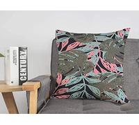 Fodera per cuscino da tiro Pittura Lavoro Tropico Foglie tropicali Ramo di un albero Flora Verde esotico Giardino e Estate Accogliente fodere per cuscini 18 x 18 pollici per letto Auto