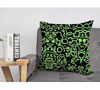 Fodera per cuscino da tiro Tela Modello astratto Romanzo Nero Moda Colore verde Materiale alla moda Texture Scribble Wall Accogliente fodere per cuscini 18 x 18 pollici per letto Car Lving Room