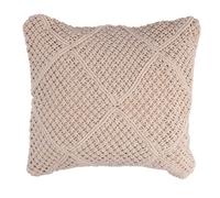 Fodera per Cuscino Decorativo Quadrato 40x40 cm in Tessuto Macramè Ecrù