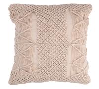 Fodera per Cuscino Decorativo Quadrato 40x40 cm in Tessuto Macramè Ecrù